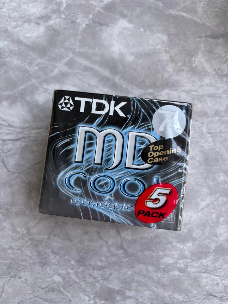 TDK MiniDisc 74 min – 5 Pack (Nieuw in seal), Ophalen of Verzenden, Minidisc-recorder