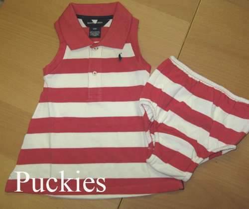 Roze/wit Ralph Lauren jurkje+broekje maat 80 NIEUW a, Kinderen en Baby's, Babykleding | Maat 80, Meisje, Jurkje of Rokje, Nieuw
