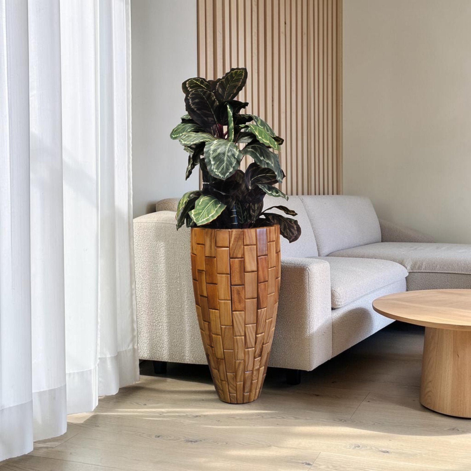 bloempot Jenga houten bloembak, Ophalen, Hout, Gebruikt, Japandi