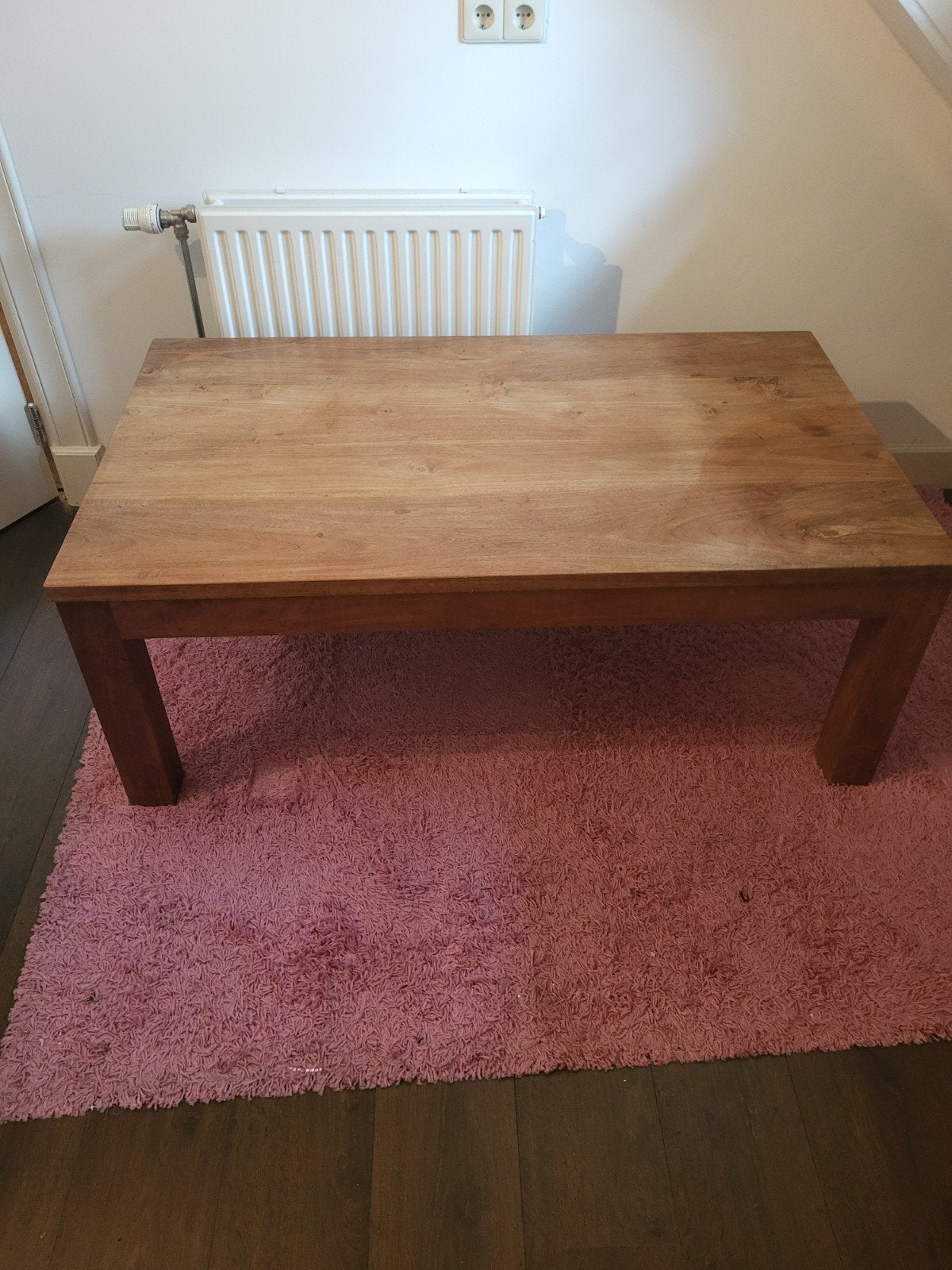 Massief houten salontafel - robuust en stijlvol, Ophalen, 100 tot 150 cm, 50 tot 100 cm, Overige houtsoorten