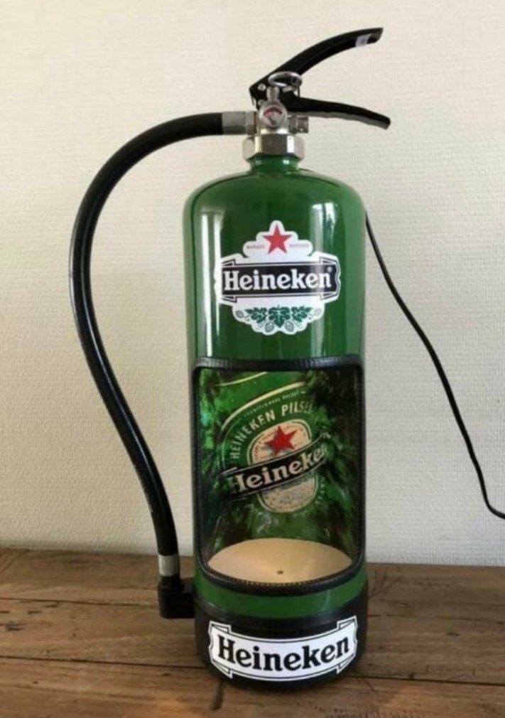 Heineken brandblusser lamp, Ophalen of Verzenden, Zo goed als nieuw, Heineken