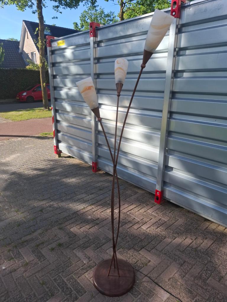 Sfeervolle set: staande lamp en hanglamp, Ophalen, Gebruikt, Modern, Sfeervol, Glas