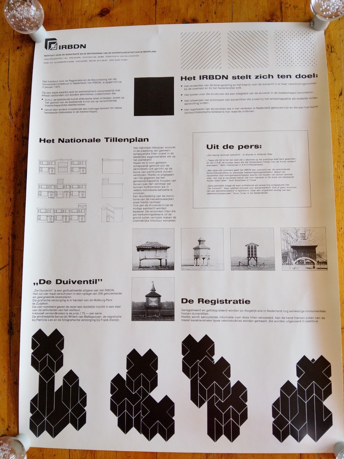 IRBDN: Het Nationale Tillenplan - Duiventillen Brochure, Rechthoekig Staand, Ophalen of Verzenden, Zo goed als nieuw, A1 t/m A3