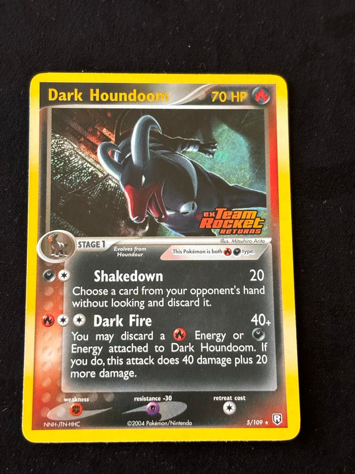 Dark Houndoom Ex Team Rocket Returns Pokemon Kaart, Ophalen of Verzenden, Zo goed als nieuw, Losse kaart, Foil