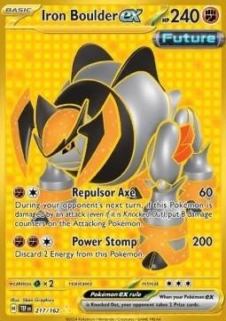 IRON BOULDER EX 217/162 - TEMPORAL FORCES, Ophalen of Verzenden, Nieuw, Losse kaart, Foil