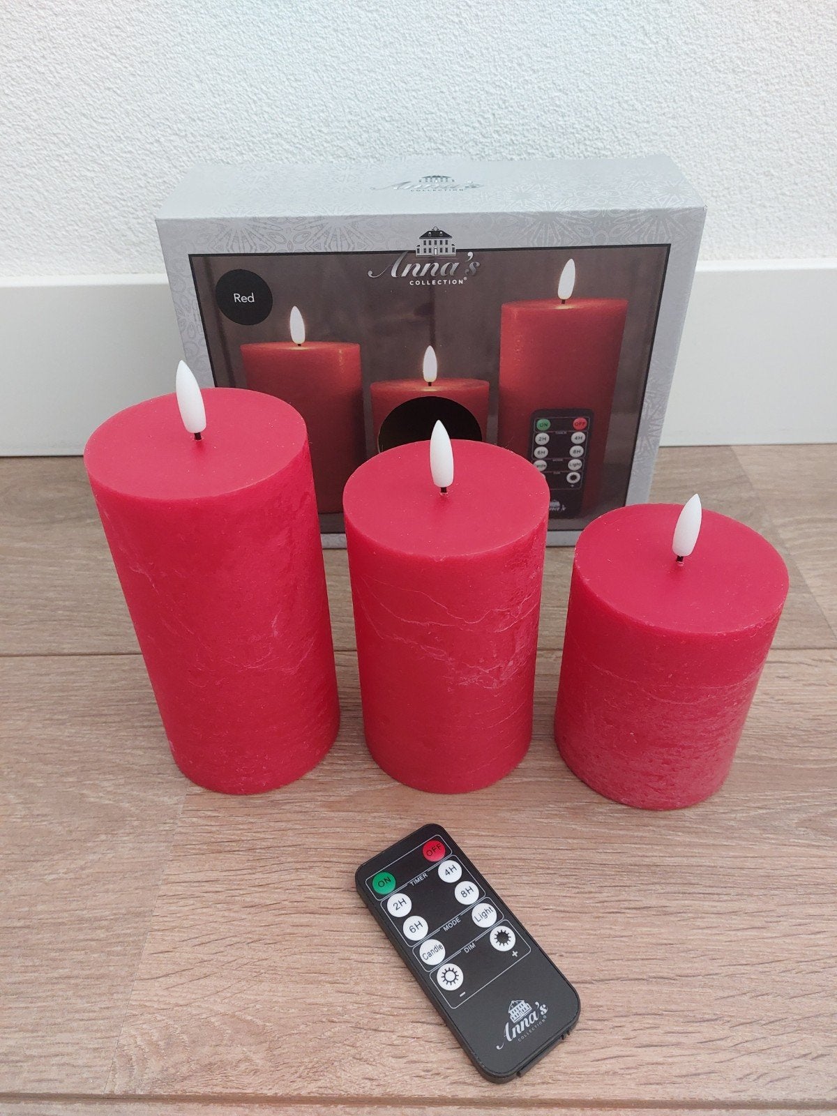 Led wax kaarsen stompkaarsen rood Anna's Collection, Ophalen of Verzenden, Nieuw, Rood, Kaars