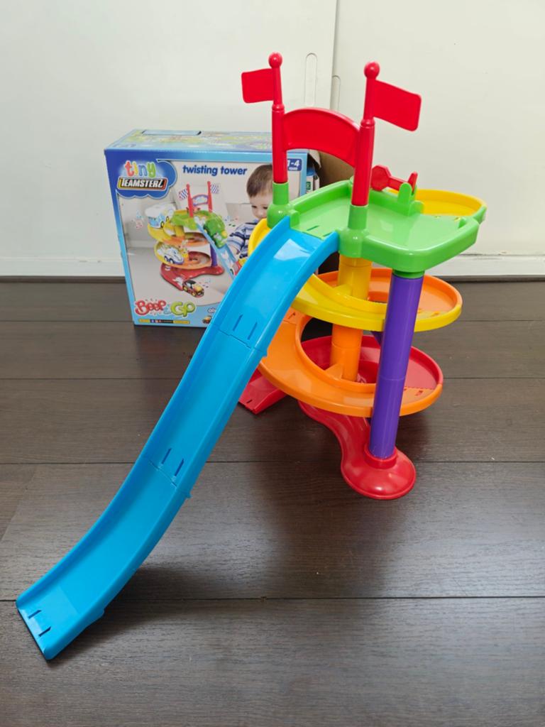 Tiny Teamsterz Twisting Tower Beep & Go racebaan, Ophalen of Verzenden, Zo goed als nieuw