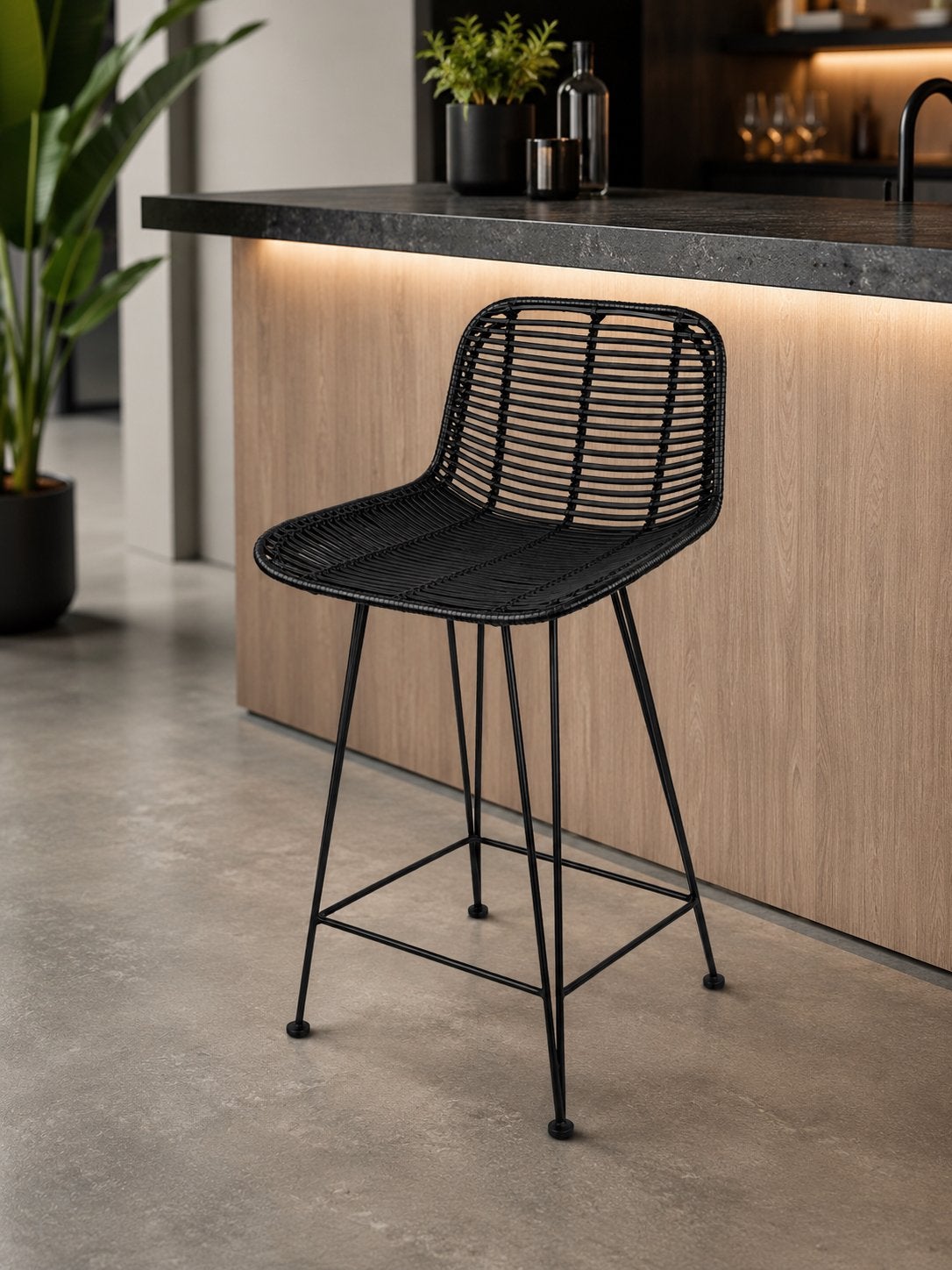 Normann Copenhagen Barkruk Design Kruk Zwart - Nieuw, Met voetsteun, ., 60 tot 90 cm, Nieuw