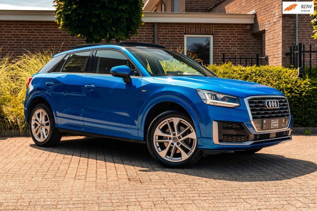 Audi Q2 35 TFSI CoD 150 PK S-Tronic S-Line ACC Schuifdak Cam, Auto's, Audi, Gebruikt, 4 cilinders, 150 pk, Blauw
