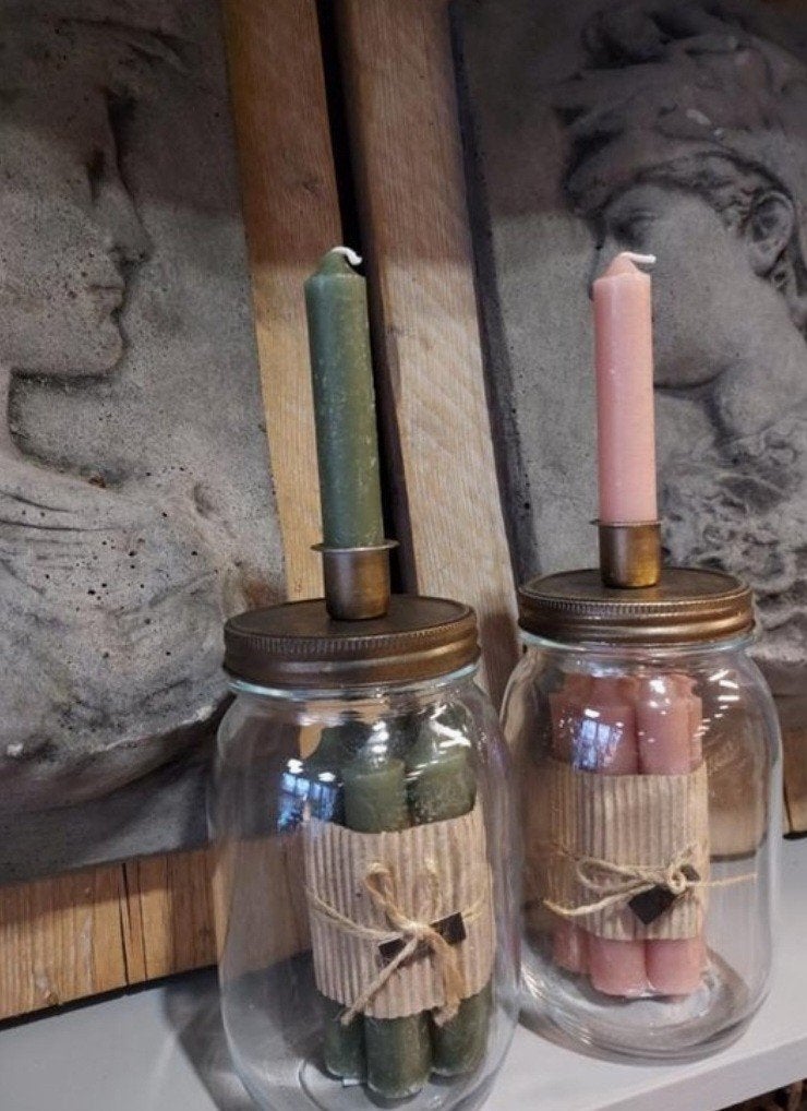 Kandelaar "Candle jar" goudkleurig. 11 x 15 cm. Kadotip
Merk, Ophalen of Verzenden, Nieuw