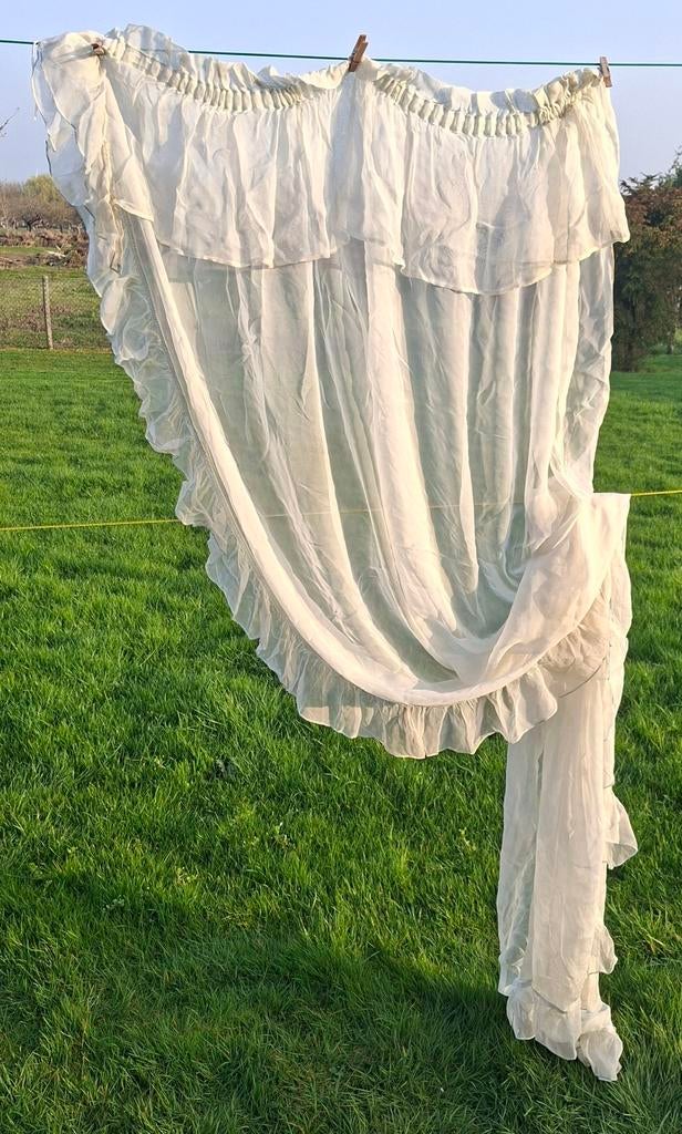 Antieke vitrage rechterkant, Antiek en Kunst, Antiek | Kleden en Textiel, Ophalen of Verzenden