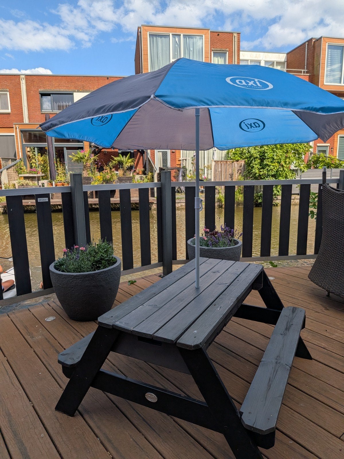 Axi picknicktafel/zandtafel voor kinderen incl beits, Ophalen, Rechthoekig, Hout