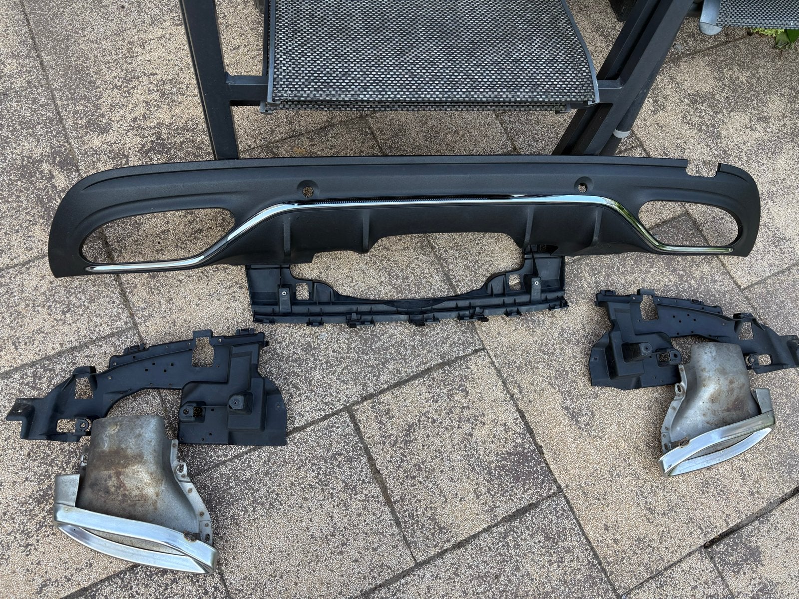 Mercedes C W/S205 Bumperdiffusor met sierstukken, Auto-onderdelen, Ophalen, Gebruikt, Mercedes-Benz, Achter