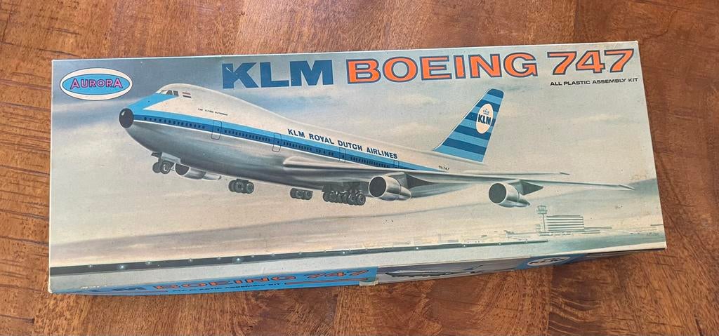 Unieke Vintage Aurora KLM Boeing 747 Bouwpakket -, Ophalen of Verzenden, Zo goed als nieuw, 1:72 tot 1:144, Overige merken