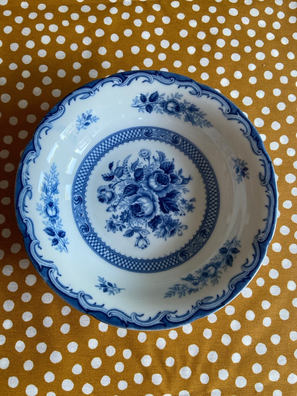 Mooie Blue Rose Fine China schaal met blauw bloemmotief, Ophalen