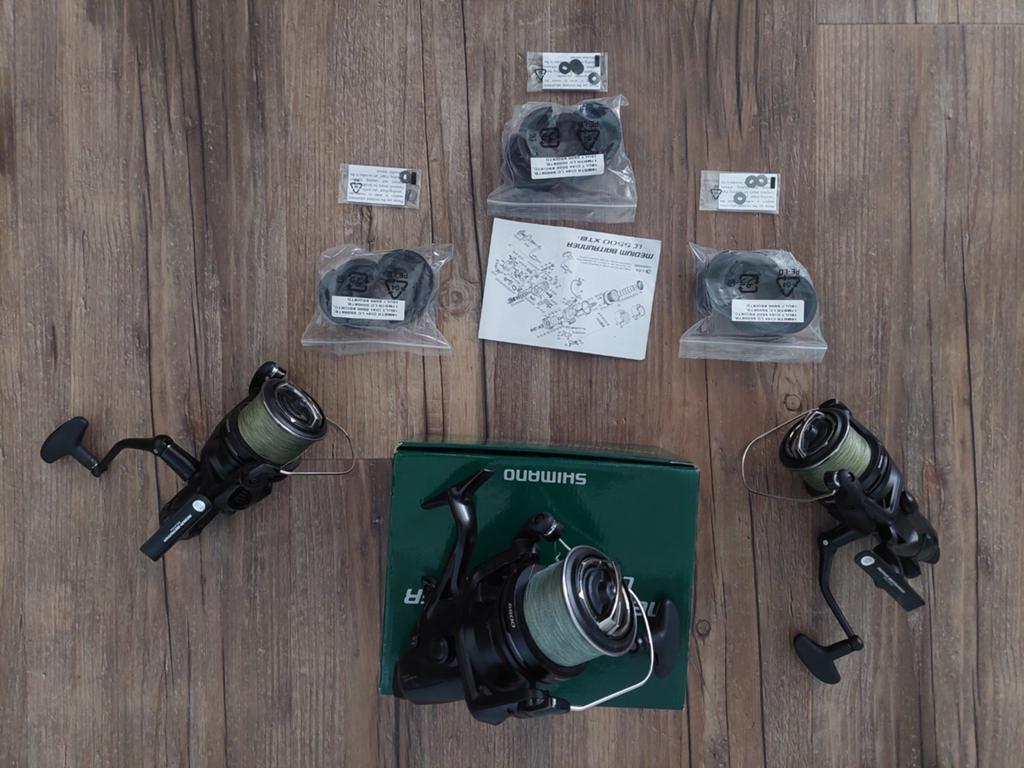 3 x Shimano lc 5500 xtb baitrunner., Ophalen of Verzenden, Zo goed als nieuw, Molen
