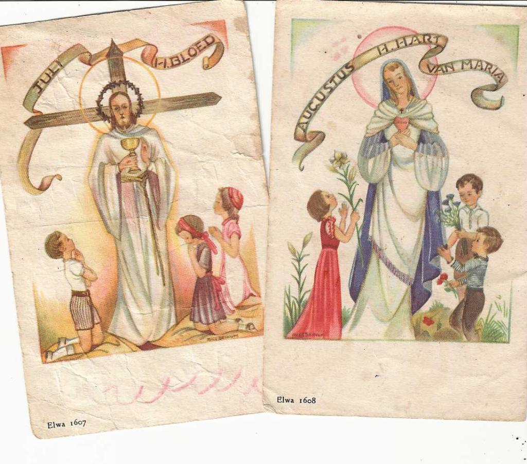Maria en Jezus met Kinderen, Verzenden, Gebruikt, Kaart of Prent, Christendom | Katholiek