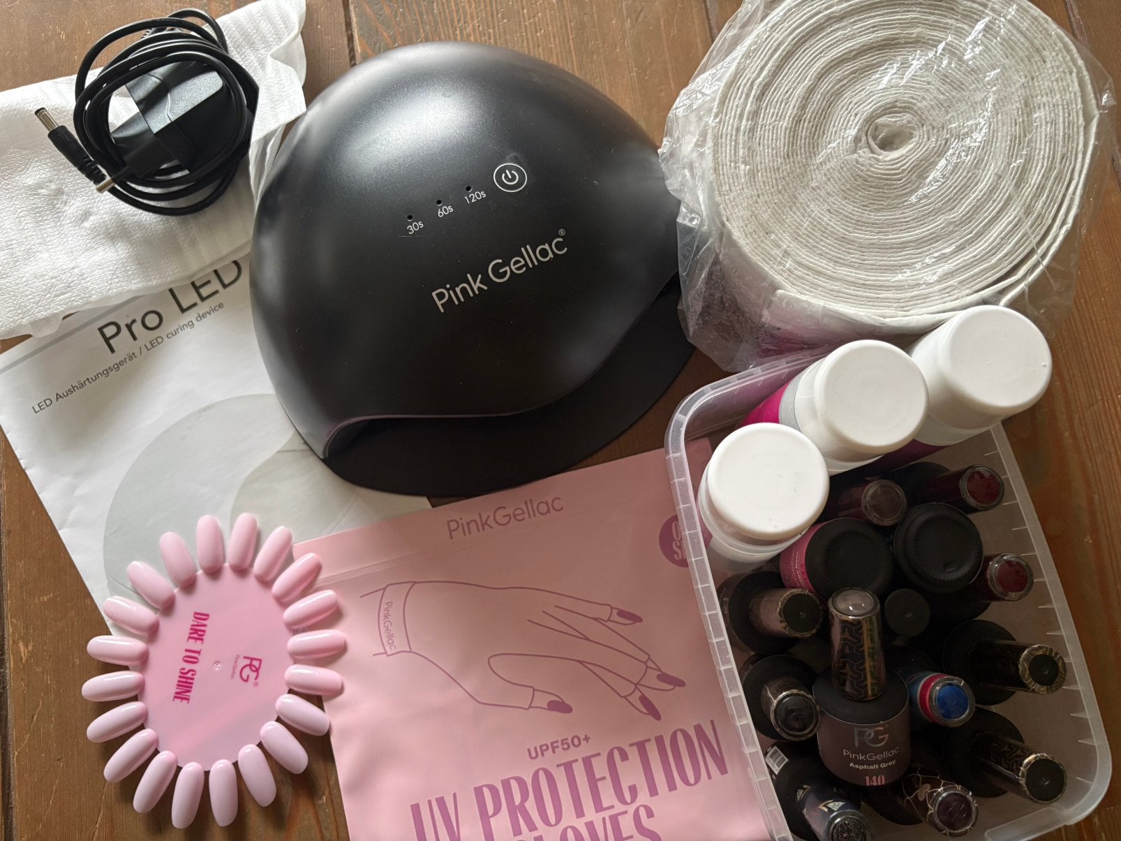 Pink gellac set, Sieraden, Tassen en Uiterlijk, Uiterlijk | Cosmetica en Make-up, Ophalen of Verzenden, Zo goed als nieuw, Roze