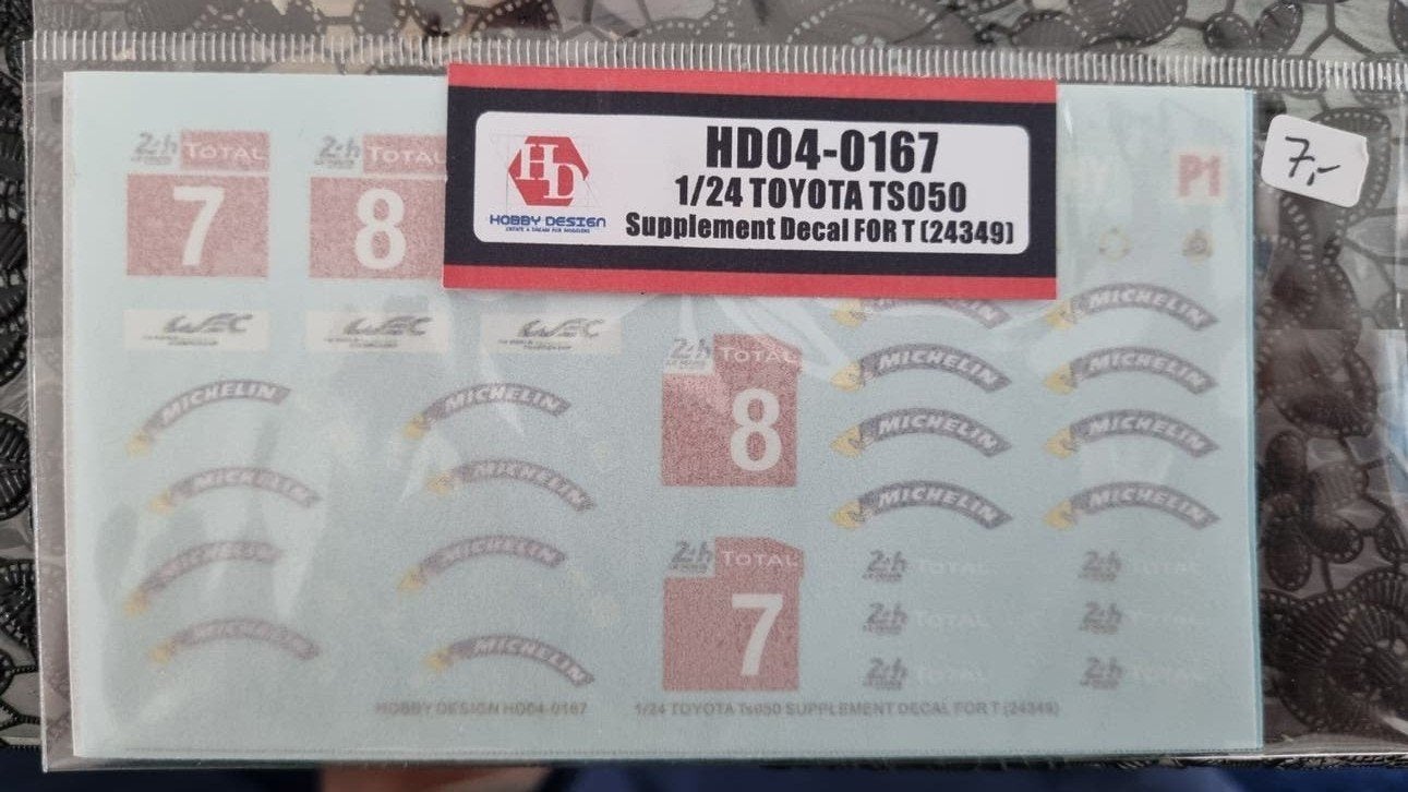 Hobby Design Decalset 1/24 Toyota TS050 (HD04-0167), Ophalen of Verzenden, Nieuw, Groter dan 1:32, Auto