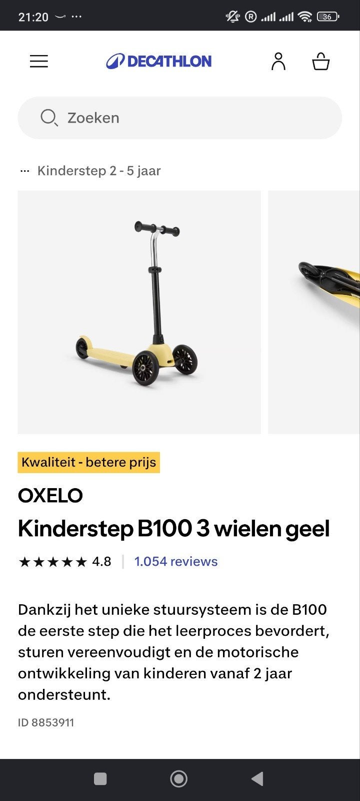 Oxelo B100 Kinderstep - Zo goed als nieuw, Ophalen