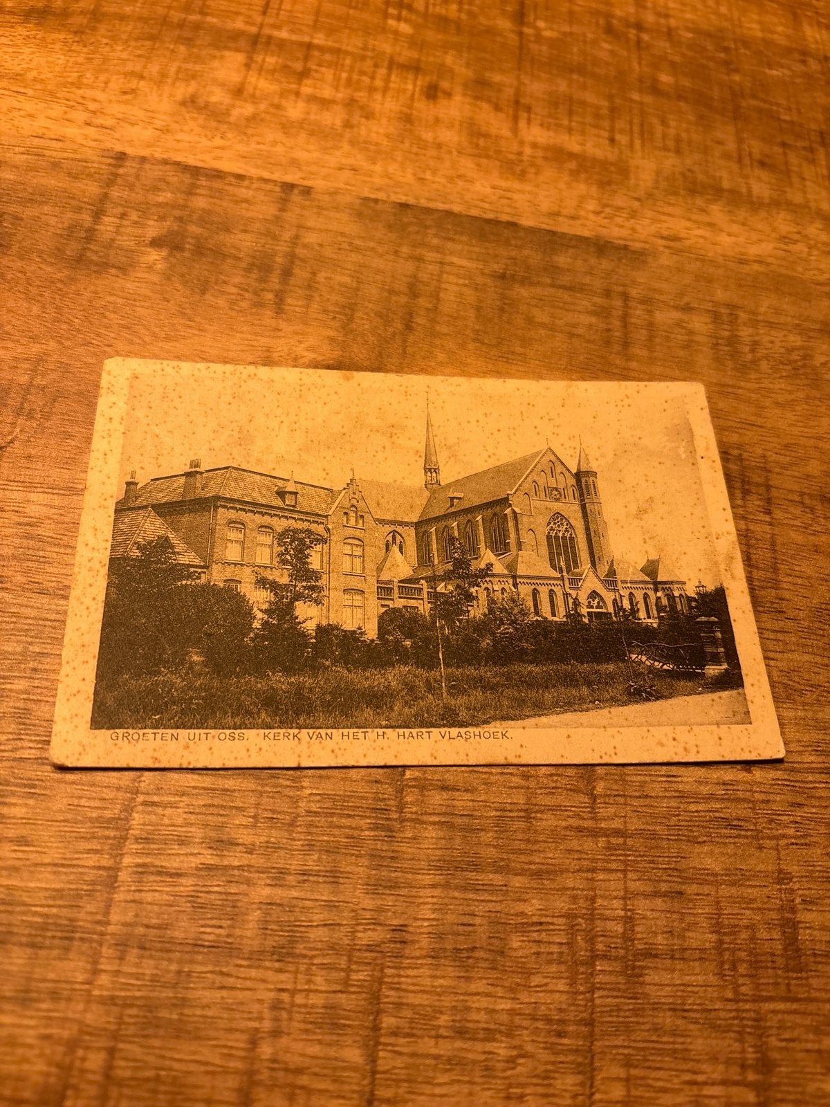 Oude Ansichtkaart: Kerk van het H. Hart, Vlashoek, Oss, Verzamelen, Ophalen of Verzenden, Voor 1920, Gelopen, Noord-Brabant