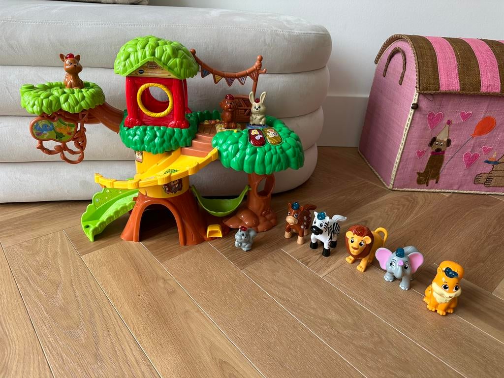 Vtech Zoef Zoef Dieren Ontdek & Speel Boomhut + extra dieren, Kinderen en Baby's, Speelgoed | Vtech, Ophalen of Verzenden, Zo goed als nieuw