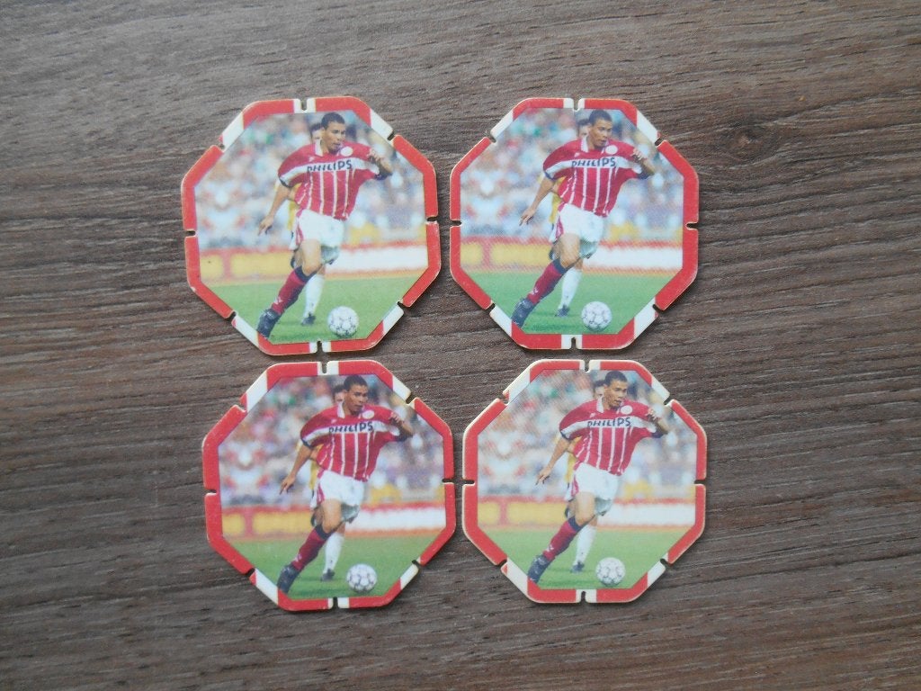 Ronaldo Rookie 1995/1996 Topshot/Flippo set van 4 stuks, Verzamelen, Ophalen of Verzenden, Gebruikt, PSV, Overige typen