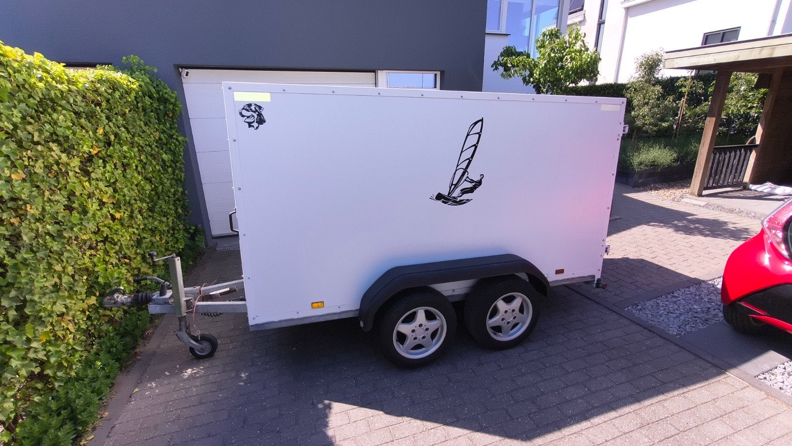 Gesloten Dubbelasser Aanhangwagen - Zeer Goede Staat, Auto diversen, Aanhangers en Bagagewagens, Ophalen, Gebruikt