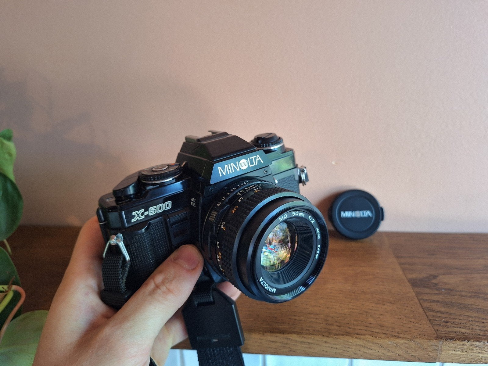 Minolta X-500 incl. 50mm lens - volledige kit, Audio, Tv en Foto, Fotocamera's Analoog, Ophalen of Verzenden, Zo goed als nieuw