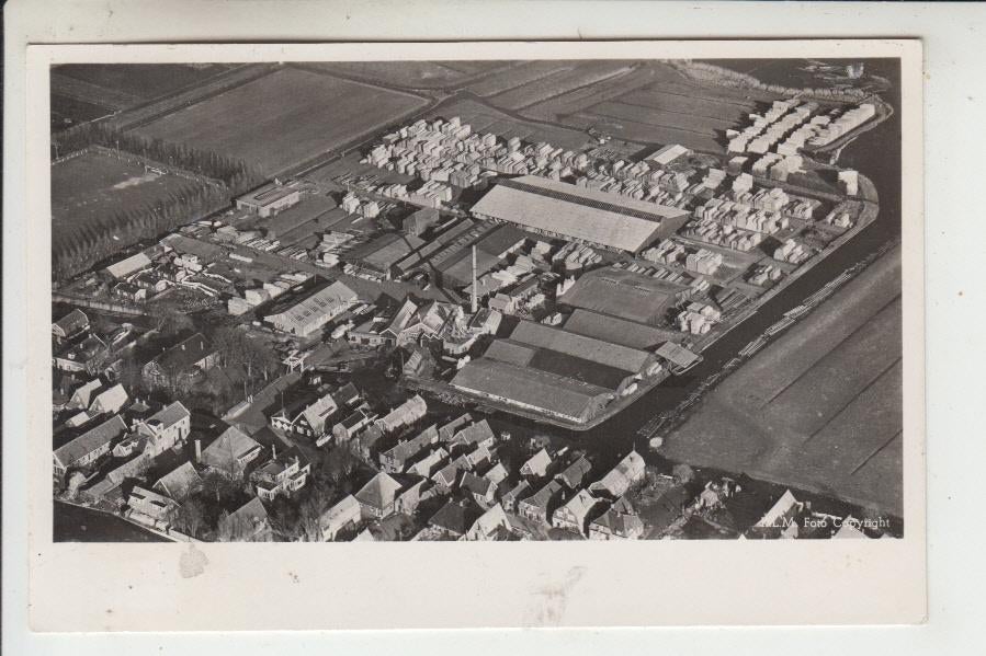 Oudkarspel, Luchtfoto Houthandel J. Eecen Gzn., Ophalen of Verzenden, 1940 tot 1960, Ongelopen, Noord-Holland