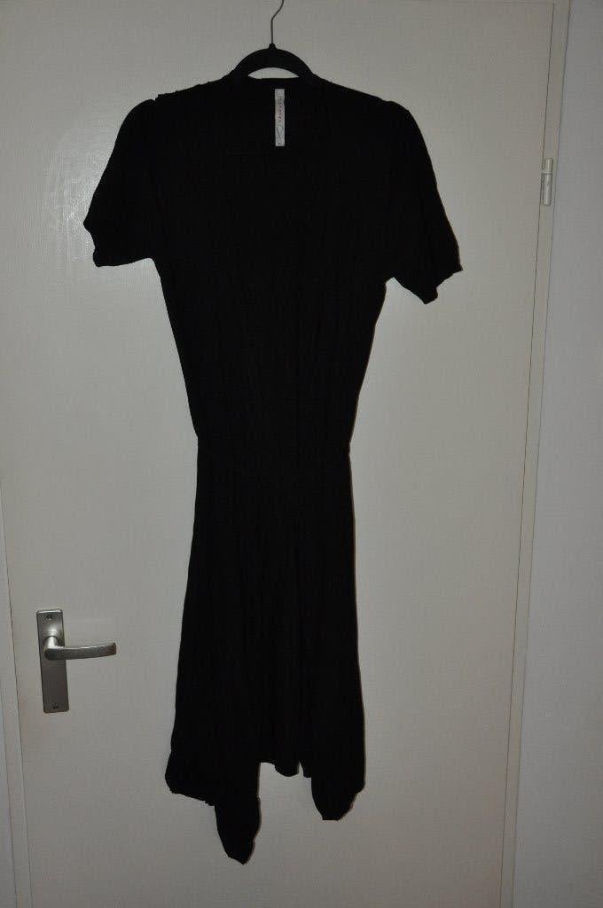 zgan zwarte fijn gebreide wikkeljurk maat XL Venducci, Kleding | Dames, Zwart, Maat 46/48 (XL) of groter, Ophalen of Verzenden