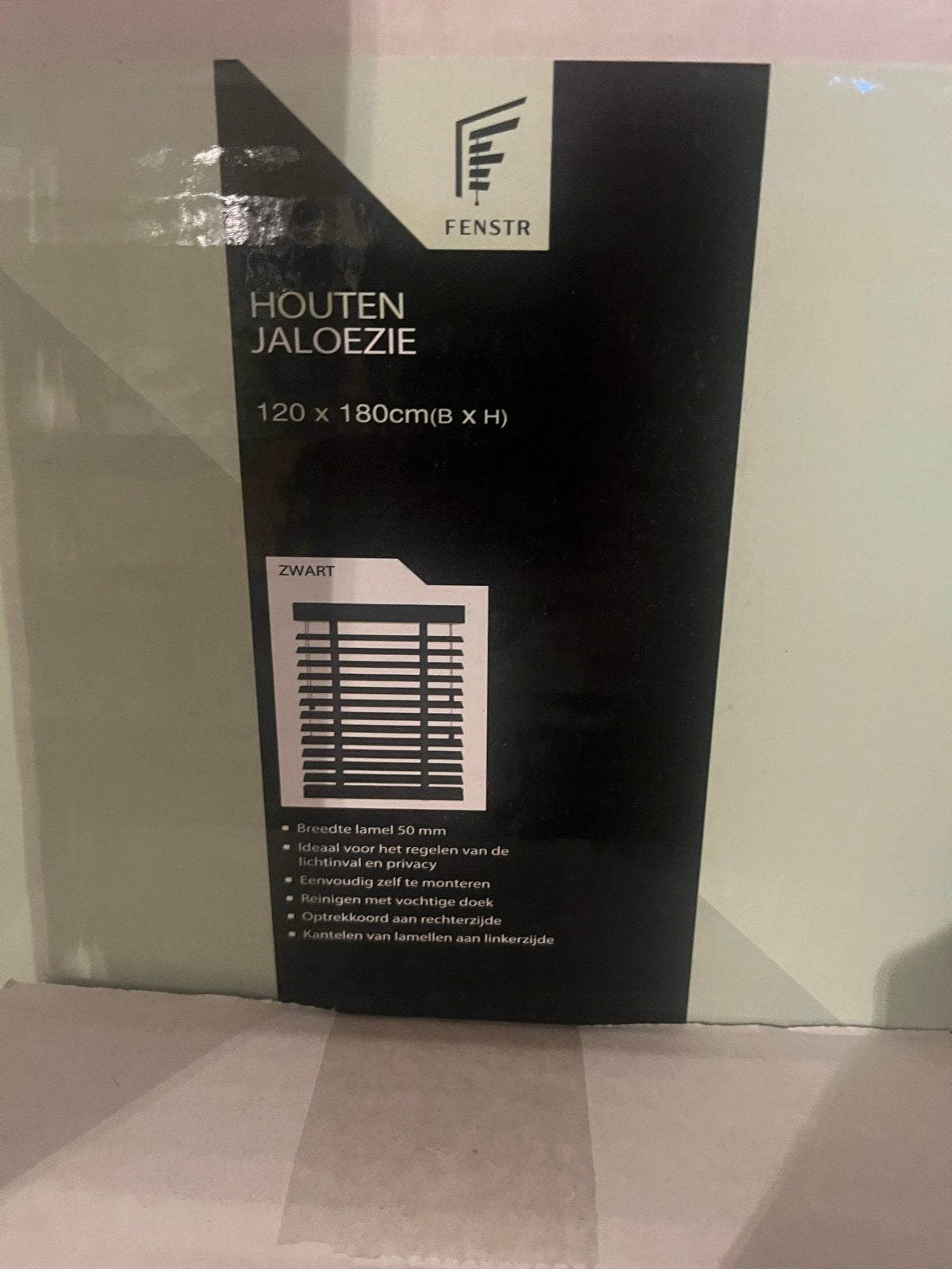 Fenstr Houten Jaloezieën Zwart - 3 Verschillende Maten, Ophalen, Jaloezie, Overige merken, Zwart