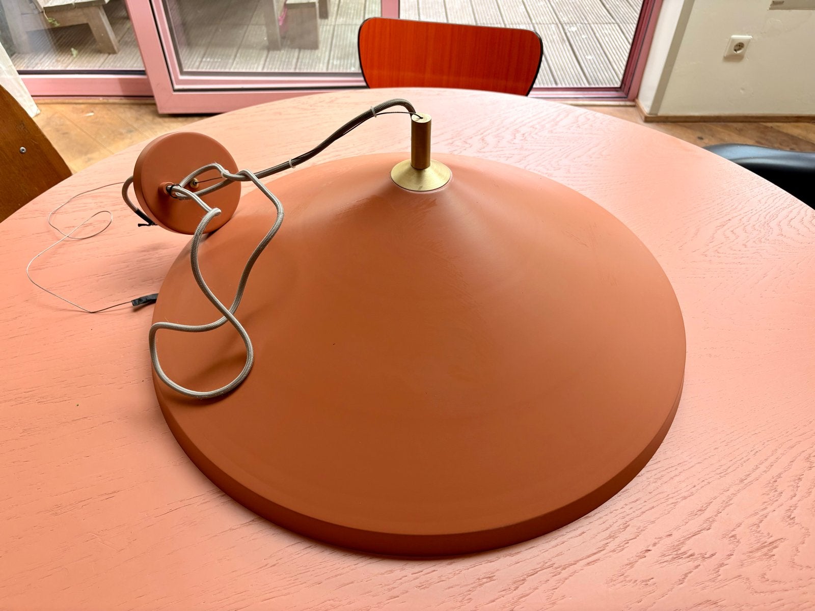 Moderne hanglamp - Terracotta, Ophalen, 70s, E27 (groot), Zo goed als nieuw