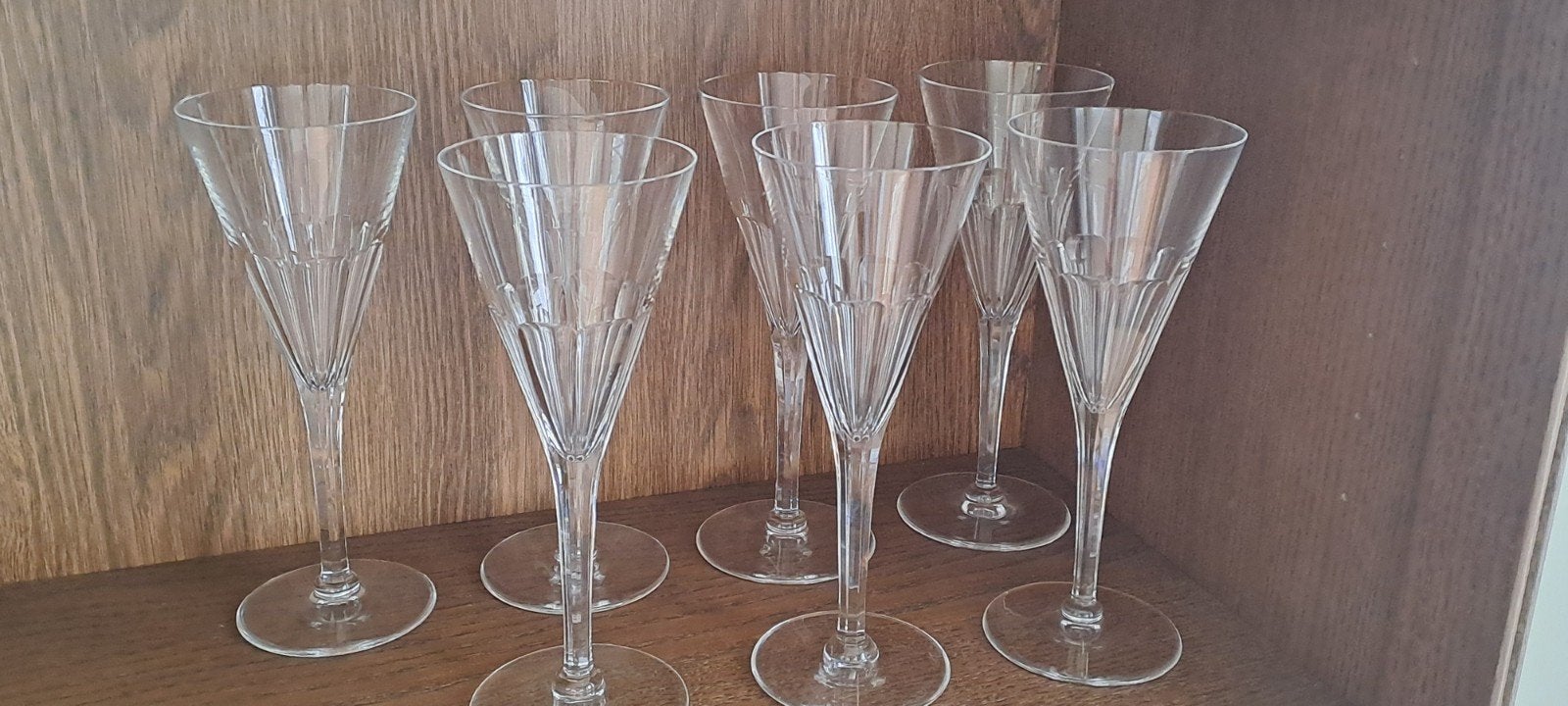 7 Val Saint Lambert champagne glazen + 3 extra glazen, Ophalen