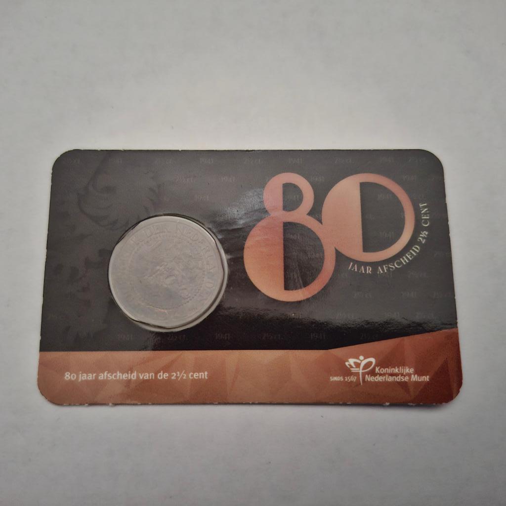 80 jaar afscheid 2 ½ cent 1941 in coincard, Verzenden, Koningin Wilhelmina