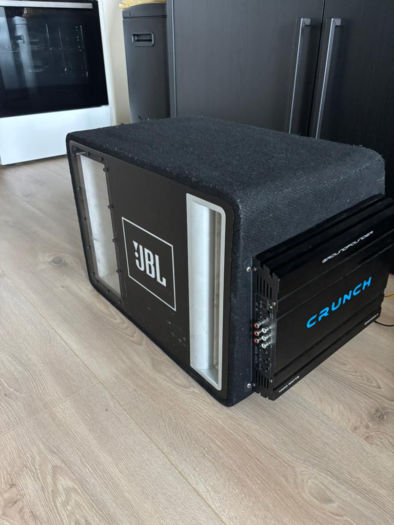 1000 watt JBL subwoofer + Crunch GPX1000.4 versterker, Ophalen, Gebruikt
