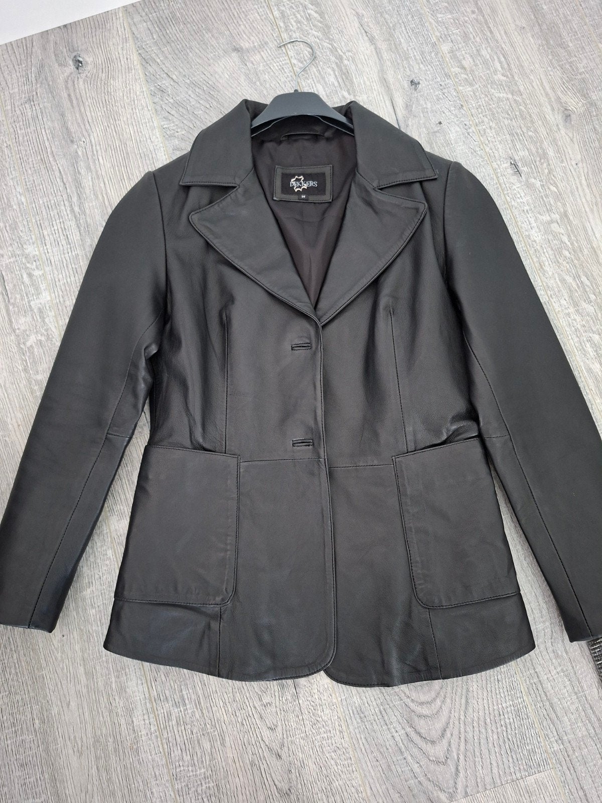 lams leer colbert jas maat 36 boterzacht, Kleding | Dames, Ophalen of Verzenden, Zo goed als nieuw, Maat 36 (S), Zwart