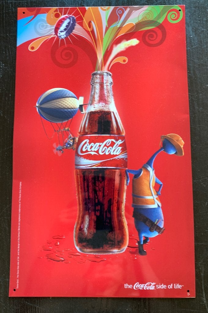 Coca cola plaat magnetisch, Ophalen of Verzenden, Zo goed als nieuw, Reclamebord