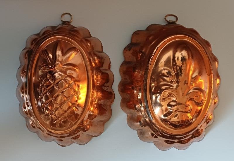 2 Rood koperen cake/taartvormen, Ophalen of Verzenden, Koper