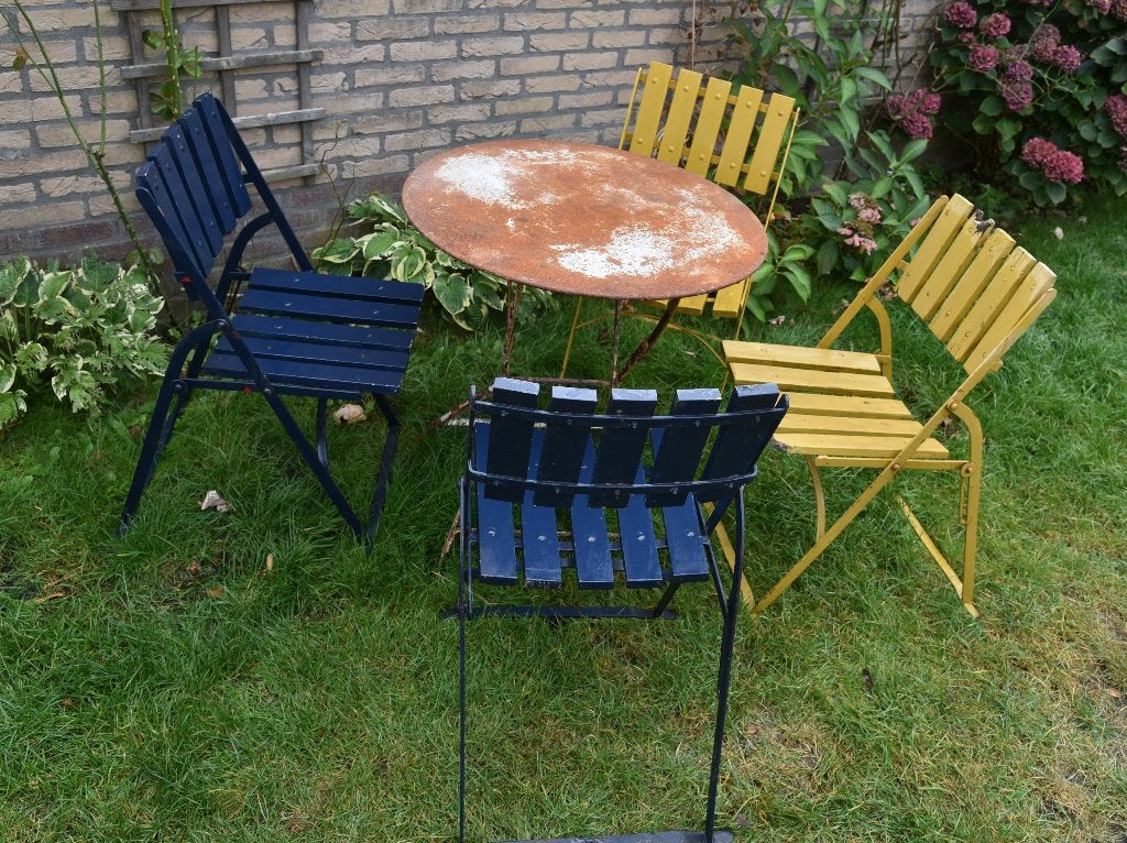Franse terras stoelen Parijs Frankrijk, Ophalen, Gebruikt