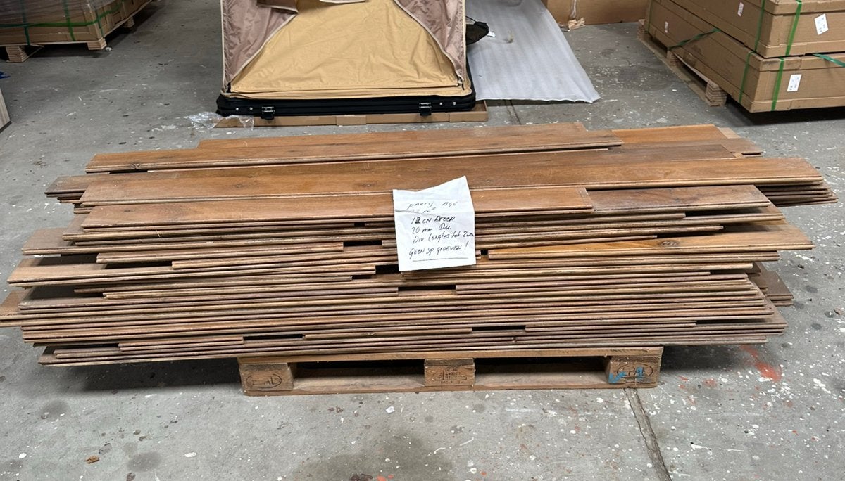 Partij eiken houten vloerdelen - 22 m², 20mm dik, Doe-het-zelf en Verbouw, Vloerdelen en Plavuizen, Nieuw, Vloerdelen of -planken