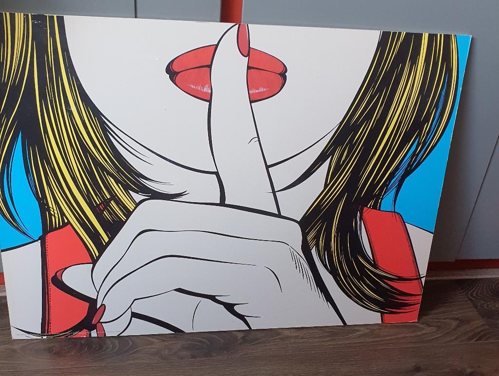 Deborah Azzopardi “Sssshhh” – IKEA 1999 pop art, Antiek en Kunst, Kunst | Schilderijen | Modern, Ophalen of Verzenden