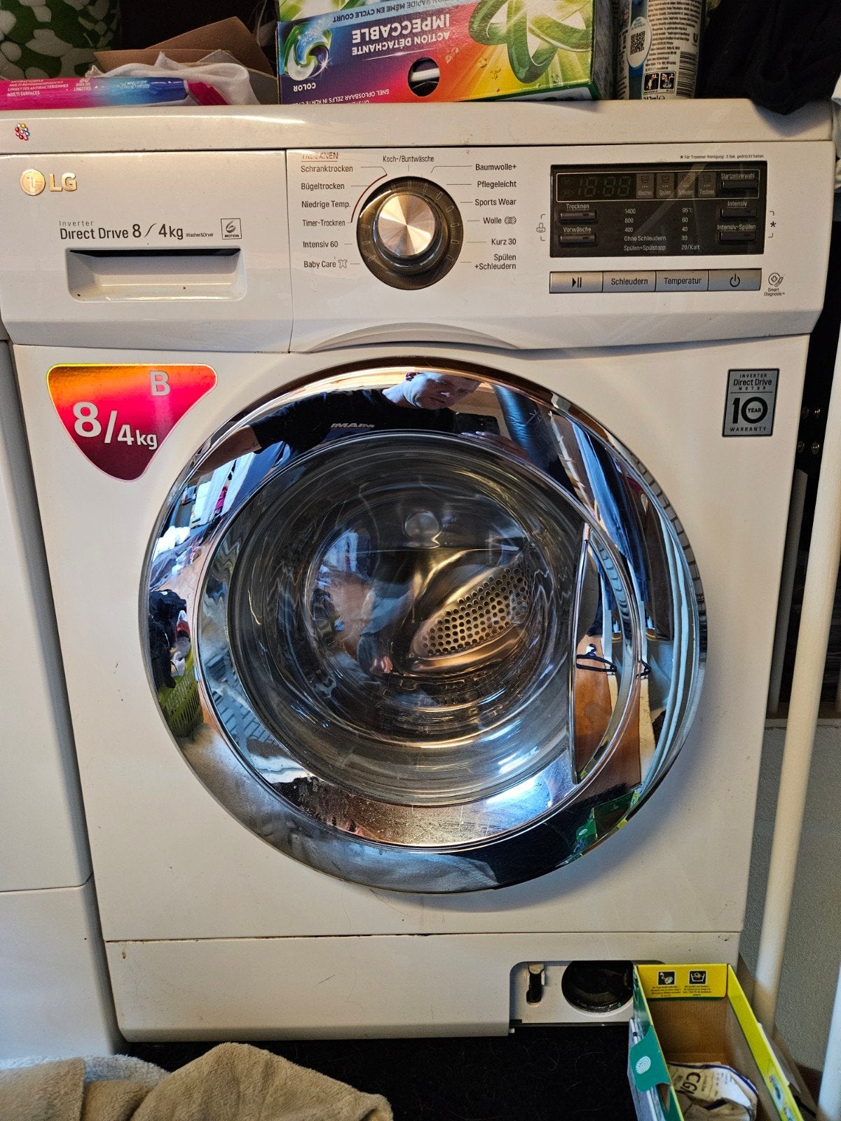 LG F1496AD3 Wasdroogcombinatie - 8kg Wassen / 4kg Drogen, Witgoed en Apparatuur, 8 tot 10 kg, Ophalen, Gebruikt, 85 tot 90 cm