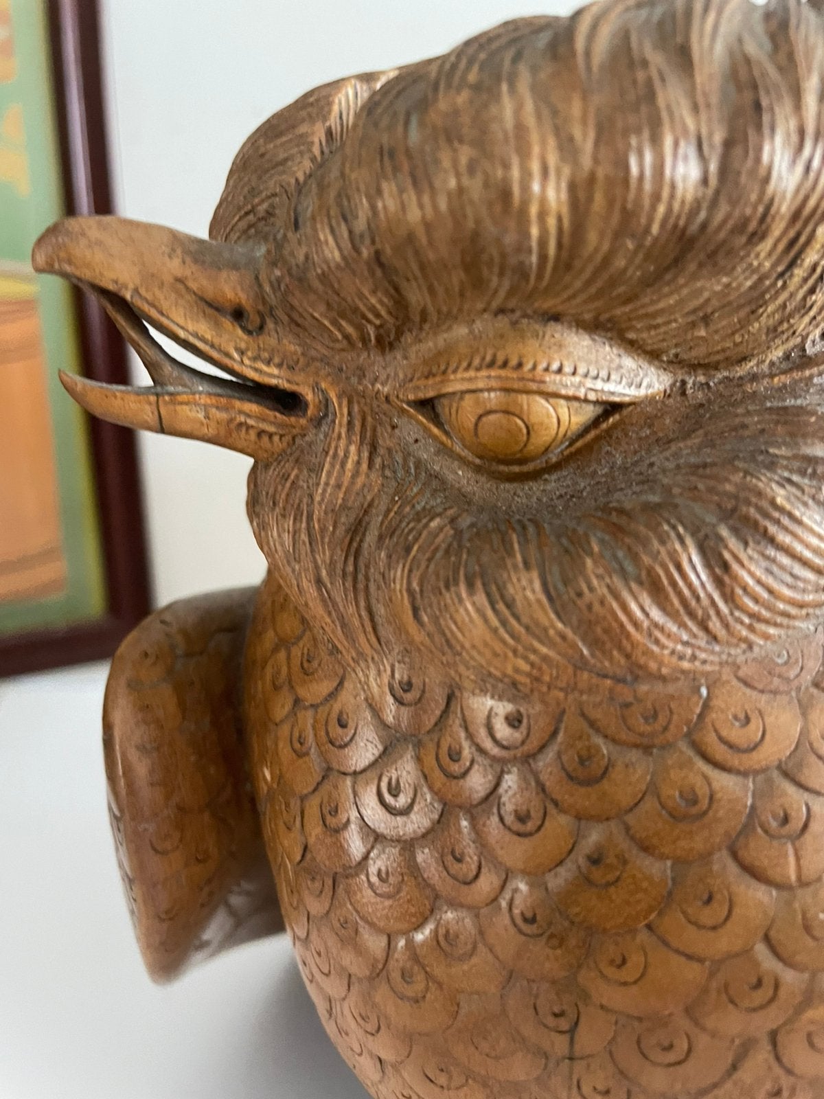 Bali jaren30/50 dikke uil ( of fantasie-vogel), Antiek en Kunst, Kunst | Beelden en Houtsnijwerken, Ophalen of Verzenden