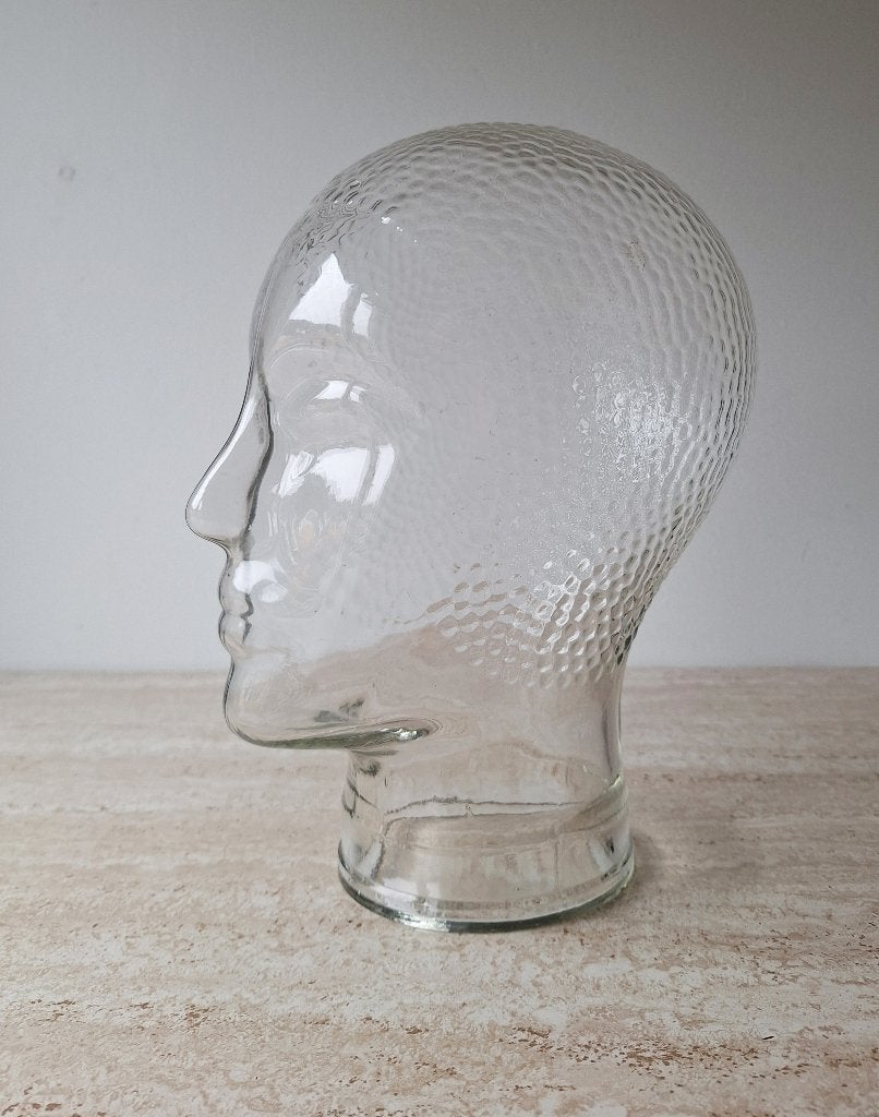 Vintage glazen mannequin hoofd, Antiek en Kunst, Ophalen