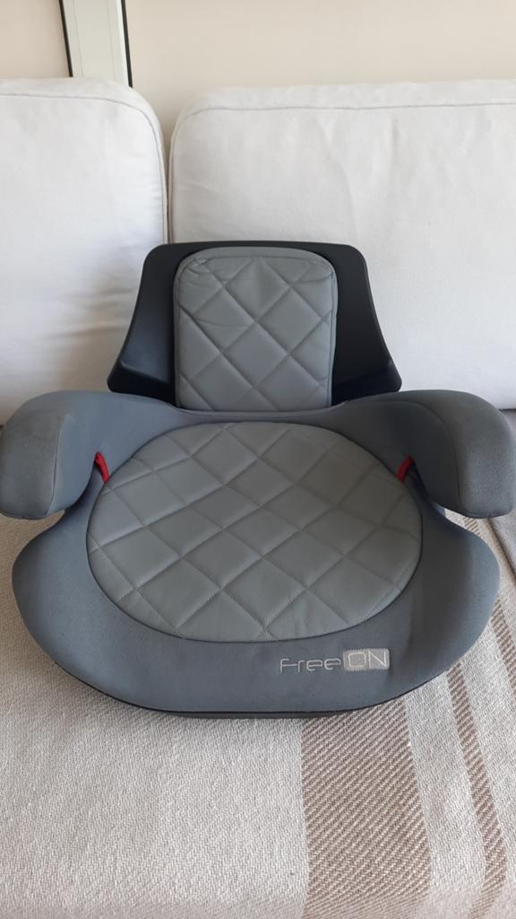 FreeON Go Fix Booster Autostoeltje - Mineraalgrijs, Gebruikt, 15 t/m 36 kg, Afneembare rugleuning, Isofix