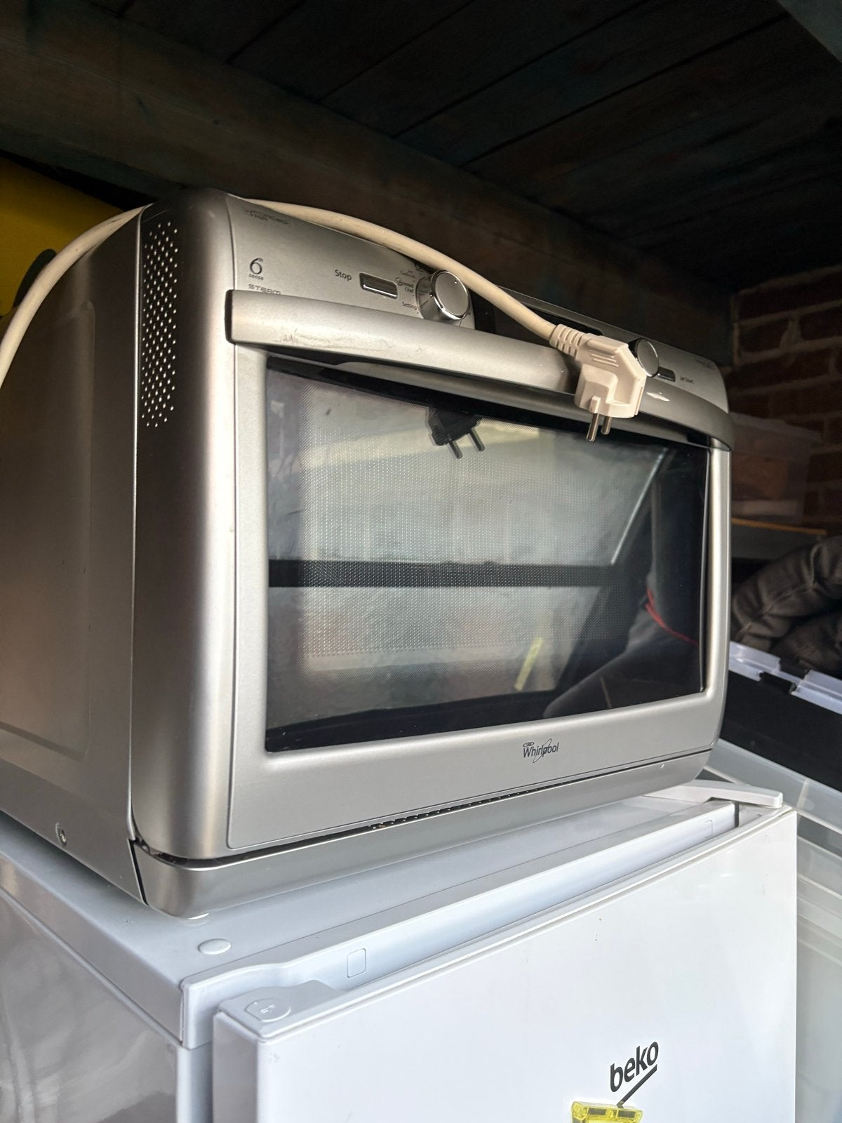 Whirlpool Combimagnetron JT379/SL met Crisp functie, Gebruikt, Ophalen of Verzenden, Draaiplateau, 45 tot 60 cm