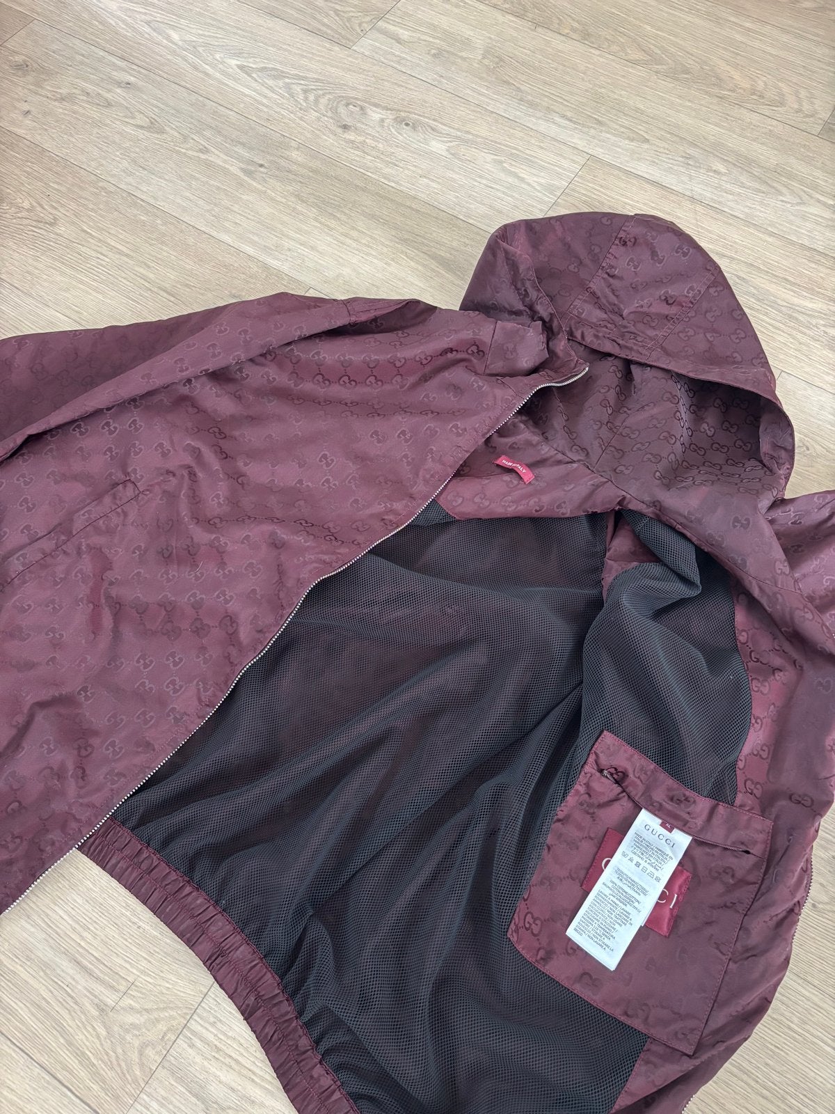 Gucci GG Nylon Jas Maat XL, Ophalen of Verzenden, Zo goed als nieuw, Maat 56/58 (XL), Meerkleurig