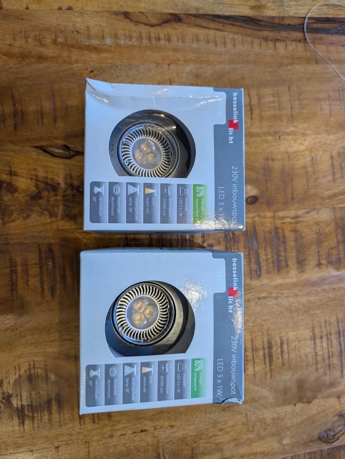 Besselink LED Inbouwspot 230v Warm Wit (2 stuks), Overige merken, Nieuw, Overige fittingen, Zilver