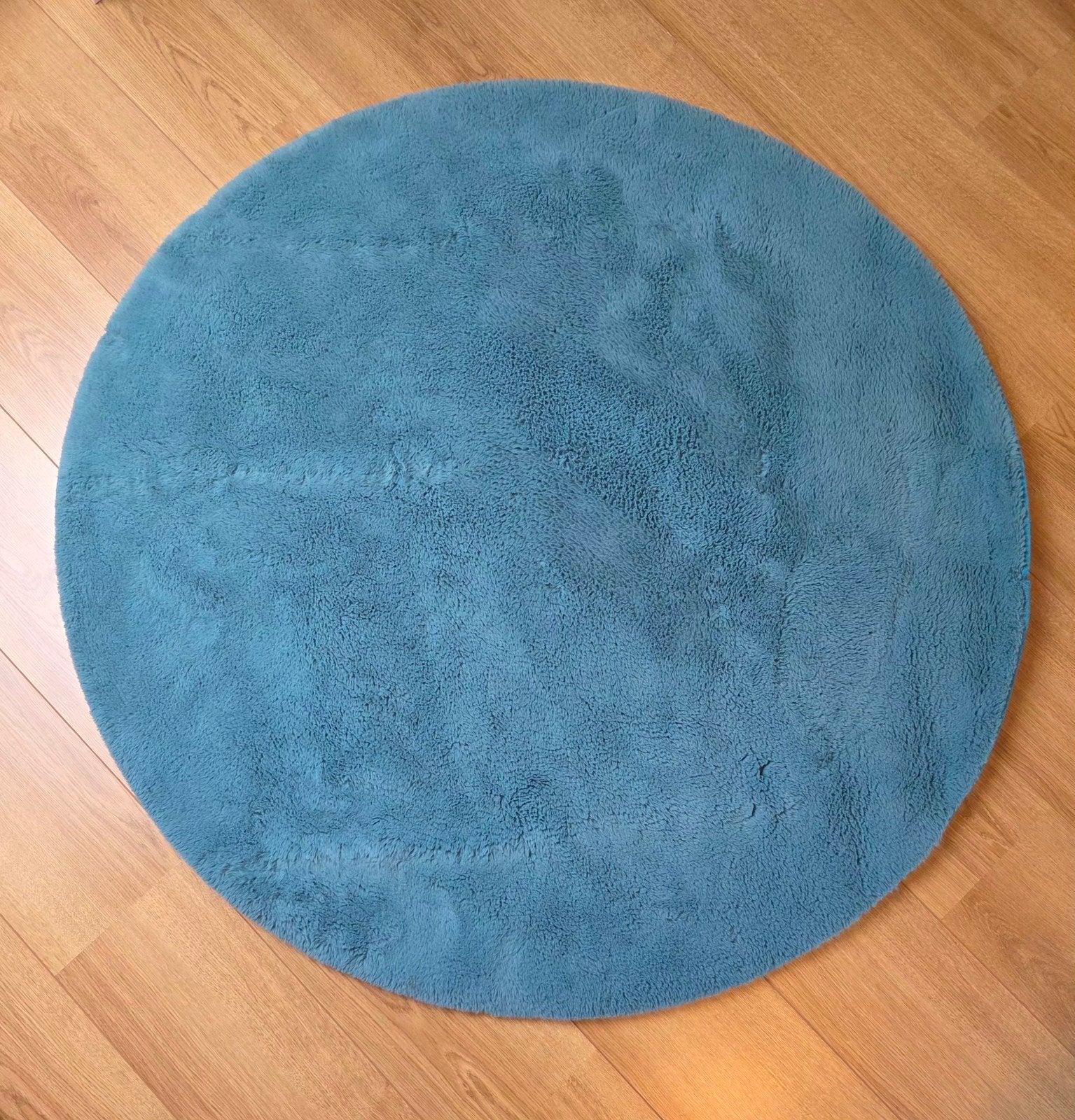 Rond blauw vloerkleed, 120 cm, zo goed als nieuw, Huis en Inrichting, Stoffering | Tapijten en Kleden, Blauw, Rond, Ophalen of Verzenden